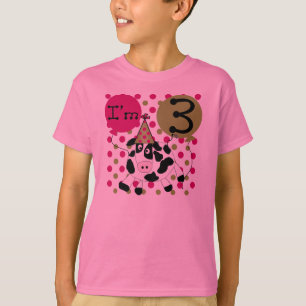 Koe 3e verjaardag (roze) t-shirt