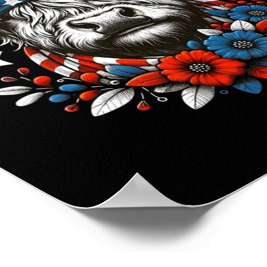 Koe 4 juli Amerikaanse Onafhankelijkheidsdag Poster (Hoek)