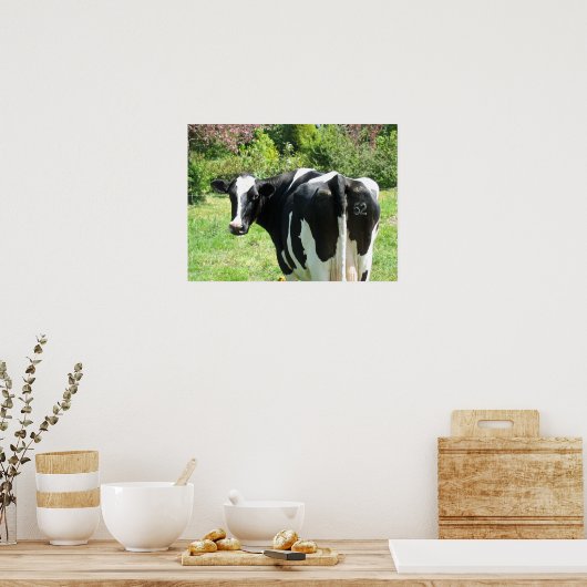 Koe 52 kijkt naar You Photo Poster Art (Keuken)