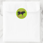 Koe A Socky Ronde Sticker (Tas)