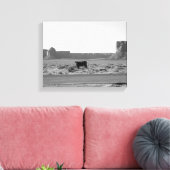 Koe aan de zijkant van het wegmonument (Road Monum Canvas Afdruk (Insitu (Woonkamer))