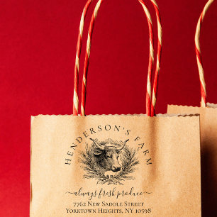 Koe Aangepast Rundvee Boerderij Retouradres Rubberstempel