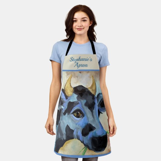 Koe Aangepast Schort (Gedragen)