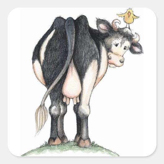 Koe achter - Stickers (Voorkant)