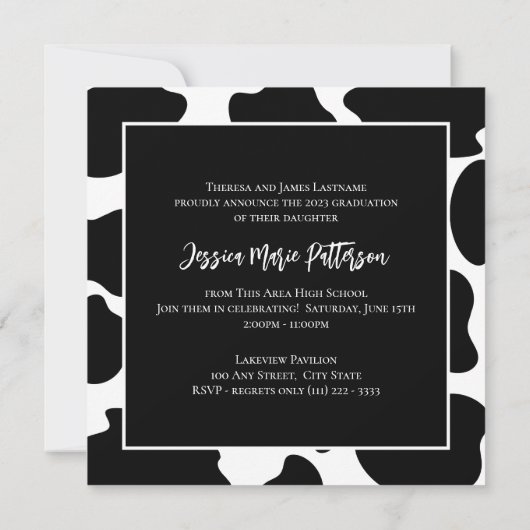 Koe AfdrukAfstuderen Foto Kaart (Achterkant)