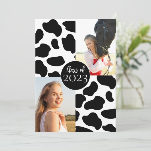 Koe AfdrukAfstuderen Foto Kaart (Staand voorkant)