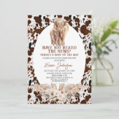 Koe Afdrukhoogland Koe Baby shower Uitnodiging (Staand voorkant)