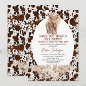 Koe Afdrukhoogland Koe Baby shower Uitnodiging (Voorkant / Achterkant)