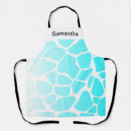 Koe afdrukken Afloopverloop Blauw Aangepast profie Schort