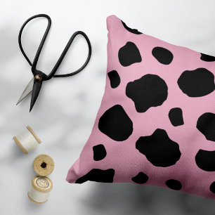 Koe afdrukken, Koe Patroon, Koe spots, roze Koe Accent Kussen