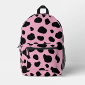 Koe afdrukken, Koe Patroon, Koe spots, roze Koe Bedrukte Rugzak (Voorkant)