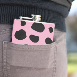 Koe afdrukken, Koe Patroon, Koe spots, roze Koe Heupfles