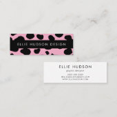 Koe afdrukken, Koe Patroon, Koe spots, roze Koe Mini Visitekaartje (Voorkant / Achterkant)