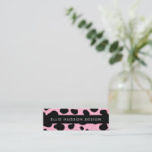 Koe afdrukken, Koe Patroon, Koe spots, roze Koe Mini Visitekaartje (Staand voorkant)