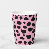 Koe afdrukken, Koe Patroon, Koe spots, roze Koe Papieren Bekers (Achterkant)