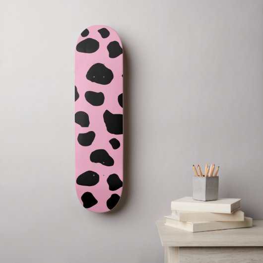 Koe afdrukken, Koe Patroon, Koe spots, roze Koe Persoonlijk Skateboard (Muurkunst)