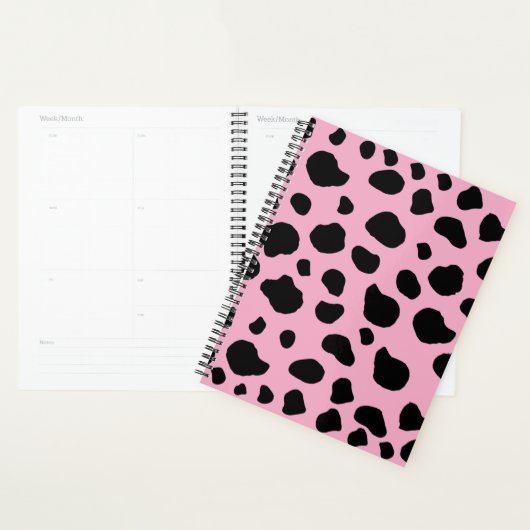 Koe afdrukken, Koe Patroon, Koe spots, roze Koe Planner (Display)