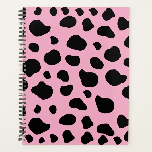 Koe afdrukken, Koe Patroon, Koe spots, roze Koe Planner (Voorkant)