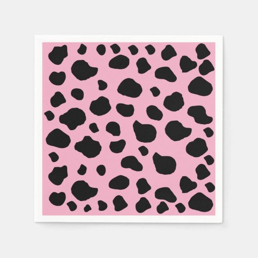 Koe afdrukken, Koe Patroon, Koe spots, roze Koe Servet (Voorkant)