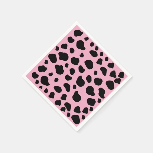 Koe afdrukken, Koe Patroon, Koe spots, roze Koe Servet (Hoek)