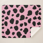 Koe afdrukken, Koe Patroon, Koe spots, roze Koe Sherpa Deken (Voorkant (horizontaal))