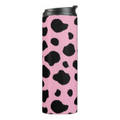 Koe afdrukken, Koe Patroon, Koe spots, roze Koe Thermosbeker (Gedraaid links)