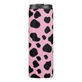 Koe afdrukken, Koe Patroon, Koe spots, roze Koe Thermosbeker (Achterkant)