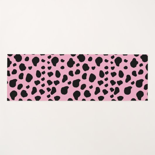 Koe afdrukken, Koe Patroon, Koe spots, roze Koe Yogamat (Voorkant (horizontaal))
