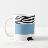 Koe afdrukken, Koe spots, Zebrastrips, monogram Koffiemok (Links)