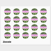Koe afdrukken, Koe spots, Zebrastrips, monogram Ronde Sticker (Vel)