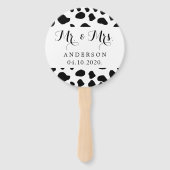 Koe afdrukken, Koeien spuiten, zwart en wit, bruil Handwaaier (Voorkant)