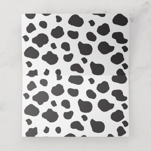 Koe afdrukken, Koeien spuiten, zwart en wit, bruil Plaatskaartje (Binnenkant ongevouwen)