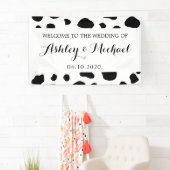 Koe afdrukken, Koeien spuiten, zwart en wit, bruil Spandoek (Insitu)