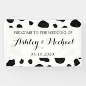 Koe afdrukken, Koeien spuiten, zwart en wit, bruil Spandoek (Horizontaal)