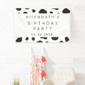 Koe afdrukken, Koeien spuiten, zwart en wit, zonda Spandoek (Insitu)