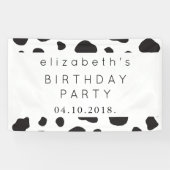 Koe afdrukken, Koeien spuiten, zwart en wit, zonda Spandoek (Horizontaal)