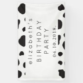 Koe afdrukken, Koeien spuiten, zwart en wit, zonda Spandoek (Verticaal)