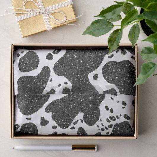 Koe afdrukken met Glitter Tissuepapier (Geschenk)