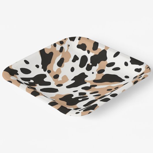 Koe afdrukken papieren bordje (Gebogen)