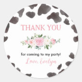 Koe Afdrukken Verjaardag Sticker Labels (Voorkant)