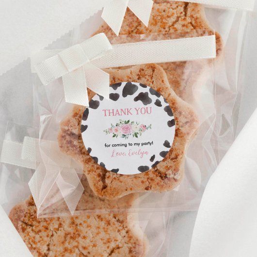 Koe Afdrukken Verjaardag Sticker Labels