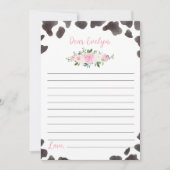 Koe Afdrukken Verjaardag Tijd Capsule Notitie Beri Bedankkaart (Voorkant)