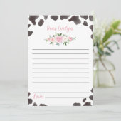 Koe Afdrukken Verjaardag Tijd Capsule Notitie Beri Bedankkaart (Staand voorkant)