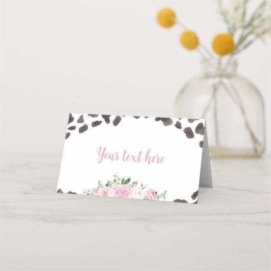 Koe Afdrukken Verjaardagsfeestje Plaats Kaart Plaatskaartje (Voorkant)