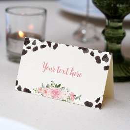 Koe Afdrukken Verjaardagsfeestje Plaats Kaart Plaatskaartje