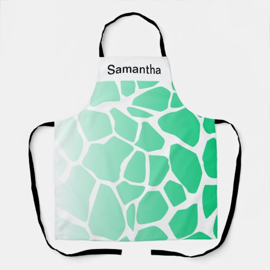 Koe afdrukken Verloop groen aangepast profiel afdr Schort (Voorkant)