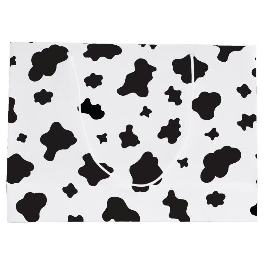 Koe Afdrukken zwart en wit Groot Cadeauzakje (Achterkant)