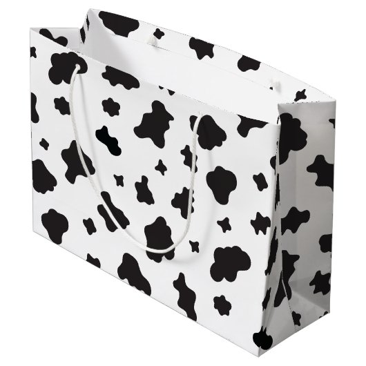 Koe Afdrukken zwart en wit Groot Cadeauzakje (Achterkant Gekanteld)