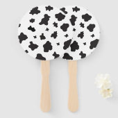 Koe Afdrukken zwart en wit Handwaaier (Voorkant en achterkant)