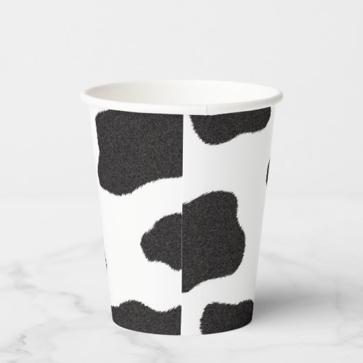 Koe Afdrukken zwart en wit Papieren Bekers (Rechts)